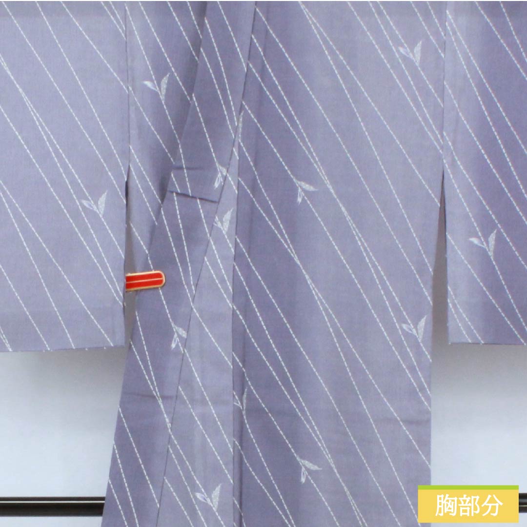 夏物 ポリエステル 小紋 身丈171.5cm 裄丈67cm 相思鼠色(そうしねずいろ) 抽象模様 洗える着物 紗 Sランク グレー系 1132002572622