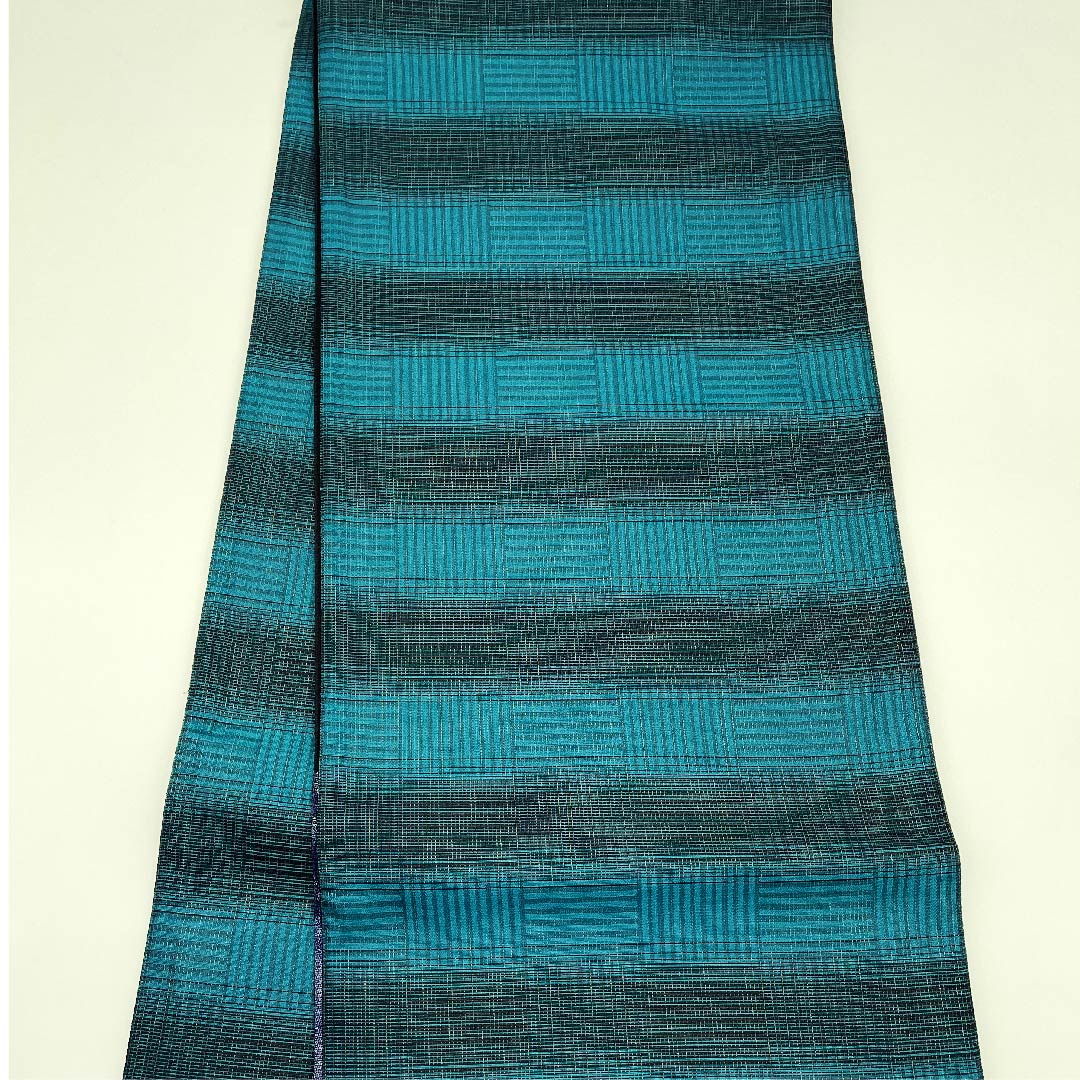 (未仕立)袋帯 濃紺色(のうこんいろ) クジラ リバーシブル 帯丈450cm 正絹 NEWランク 六通 カジュアル 青系 1123009561317