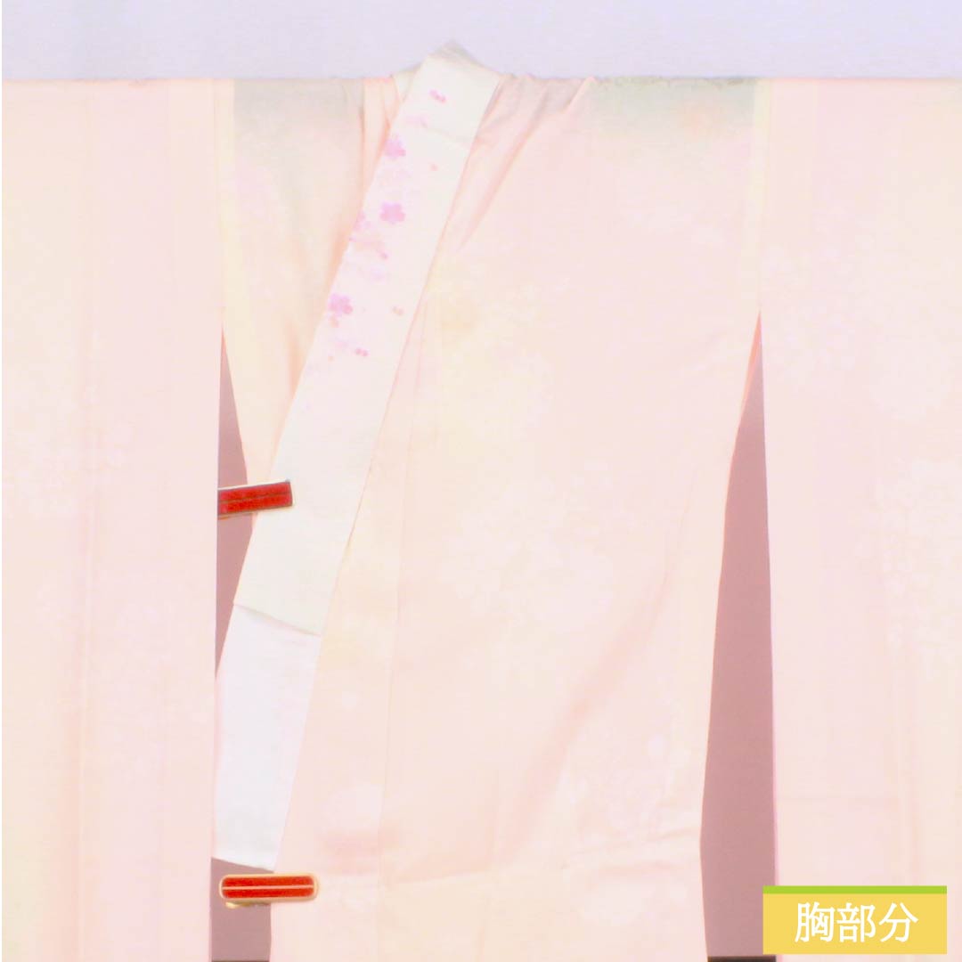 長襦袢 正絹 Aランク 身丈119cm 裄丈61cm 単衣 花 刺繡衿付き 身上げ有り ピンク系 1129000833113