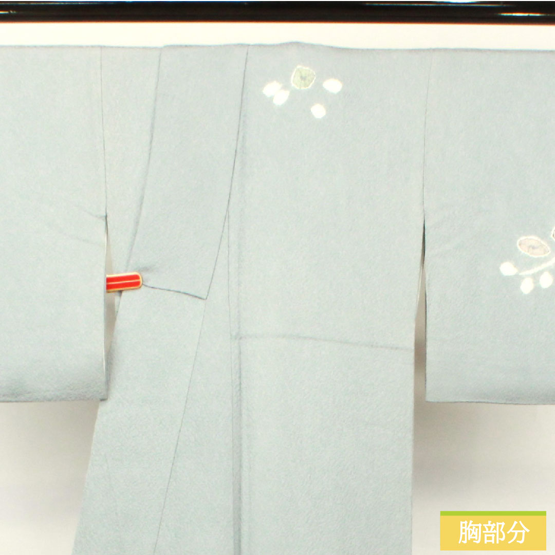 訪問着 正絹 袷 身丈165.5cm 裄丈67cm 空色鼠色(そらいろねずいろ) 辻ヶ花 あやめガード加工 Sランク 青系 1112004732517