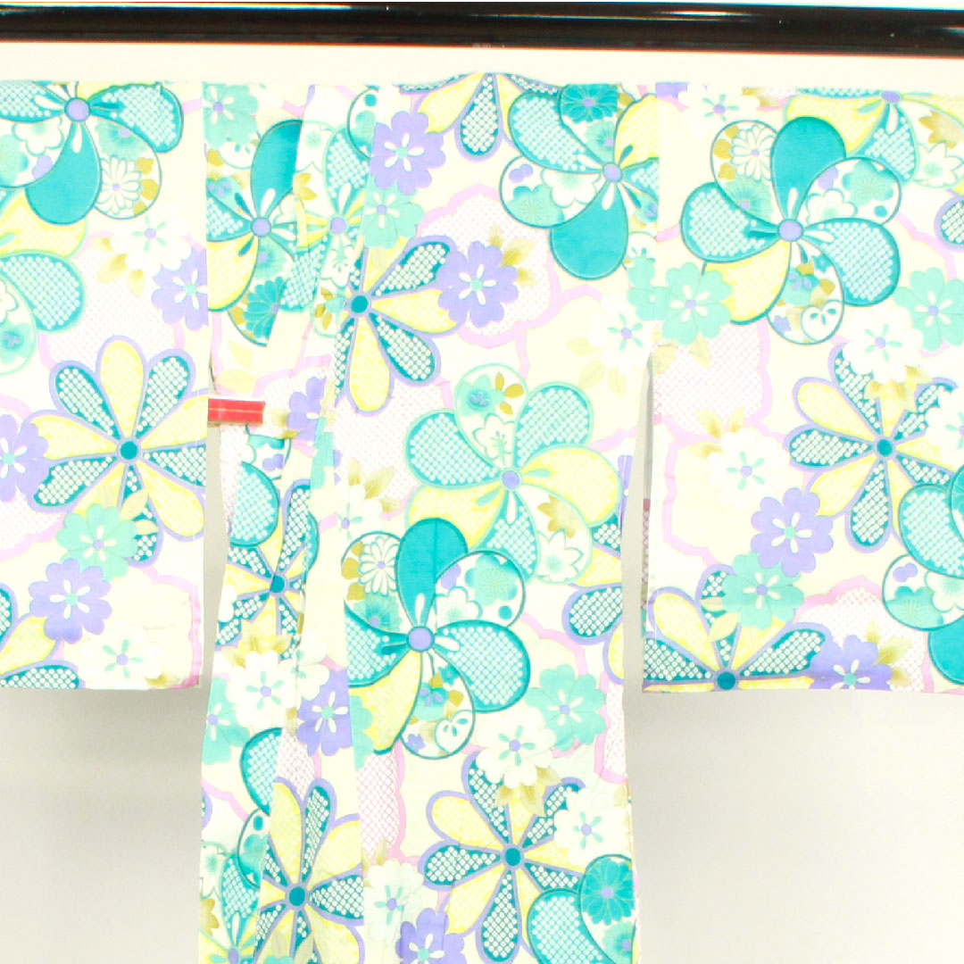 浴衣 ねじり梅 菊 橘 木綿 Sランク 単衣 身丈162.5cm 裄丈62.5cm グラデーション系 1118002662499