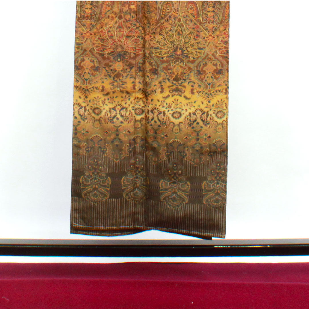 Homongi (formal kimono) Length 151.5cm Sleeve length 62.5cm Agarwood brown Tsumugi fabric Sarasa pattern Pure silk S rank Brown 1112001972214