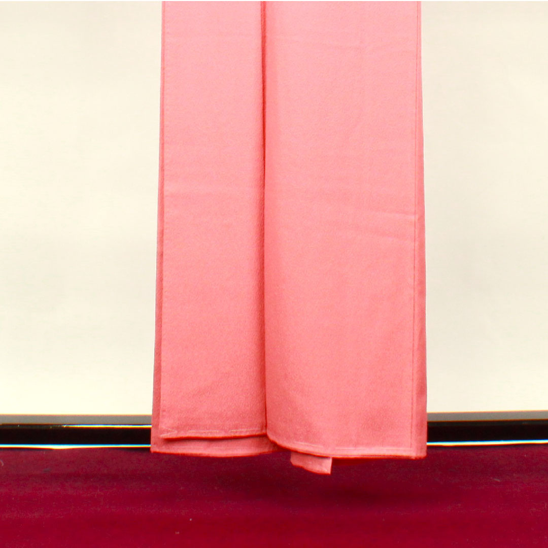 色無地 長春色 菊 八重片喰 身丈153.5cm 裄丈61cm 袷 正絹 Aランク ピンク系 1114000593213