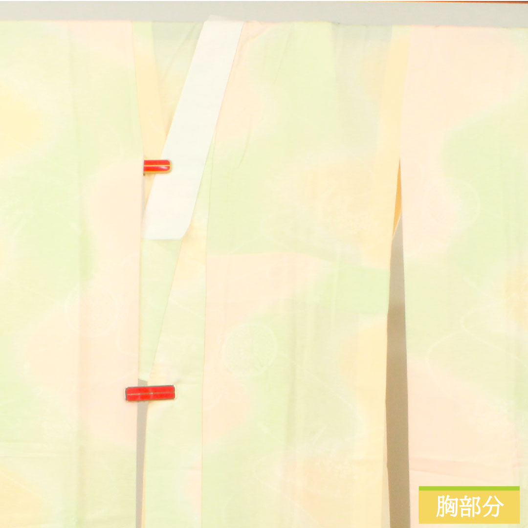 長襦袢 正絹 身丈123.5cm 裄丈64.5cm 単衣 振袖用 ボカシ染 Bランク グラデーション系 1129000604299