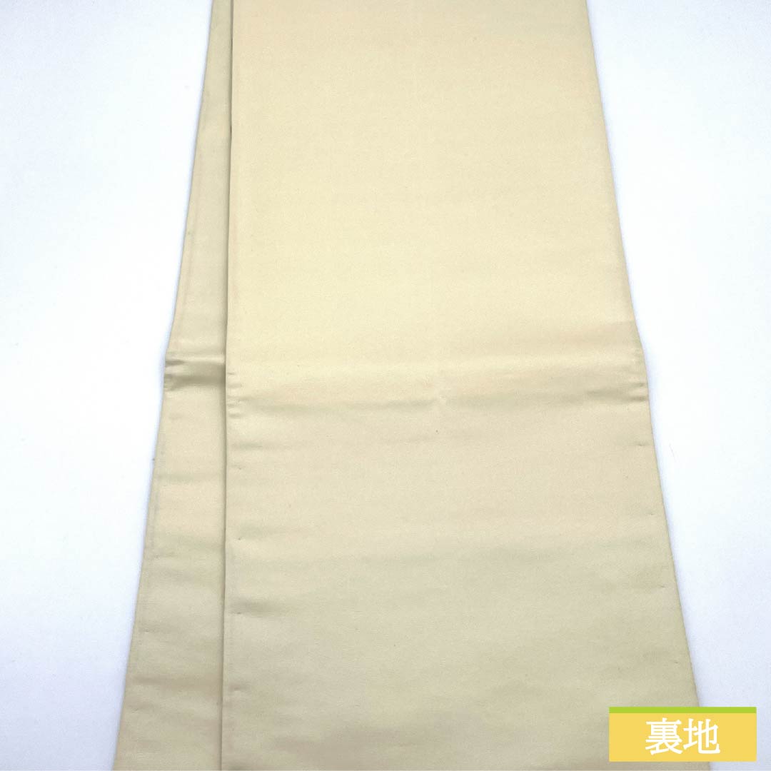 袋帯 正絹 生成り色(きなりいろ) 横段 鳳凰 花唐草 横段鳳凰文 帯丈436cm Sランク 六通 セミフォーマル クリーム系 1123012192315