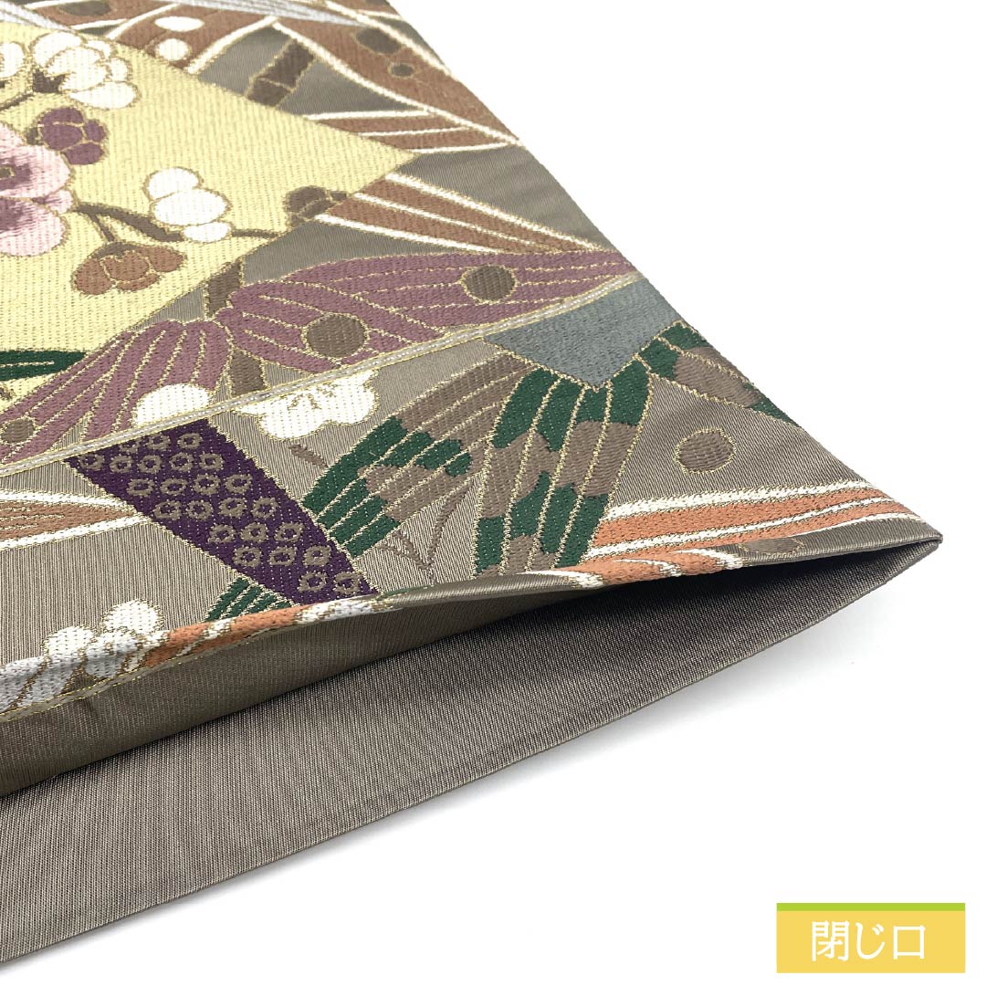 袋帯 正絹 消炭鼠色(けしずみねずみいろ) 留袖用 振袖用 白綾苑大庭 松竹梅 帯丈444cm Aランク 六通 フォーマル グレー系 1123013623322