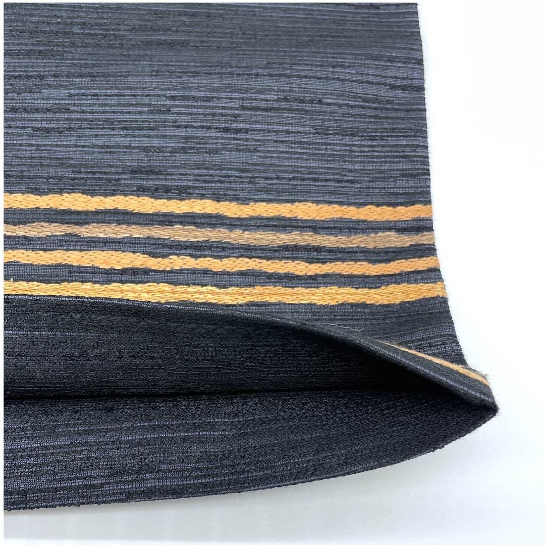袋帯 黒色 横段 帯丈446cm 正絹 Sランク 六通 カジュアル 黒系 1123007802310