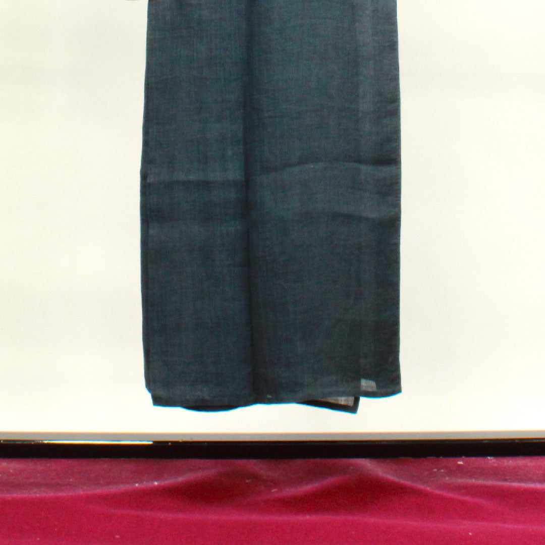 夏物 麻 男物 身丈145cm 裄丈67cm 濃紺色(のうこんいろ) 小千谷縮 紗 Bランク 紺系 1132000744118