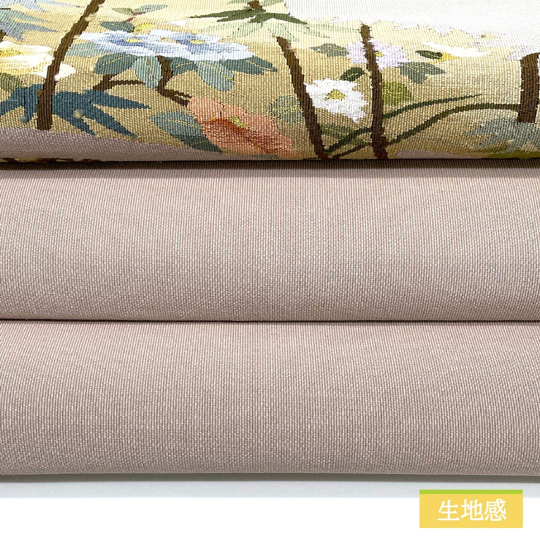 名古屋帯 灰白色色(かいはくしょくいろ) 竹 幕花 帯丈370cm 正絹 Sランク ポイント柄 カジュアル グレー系 1124006422322 松葉仕立て