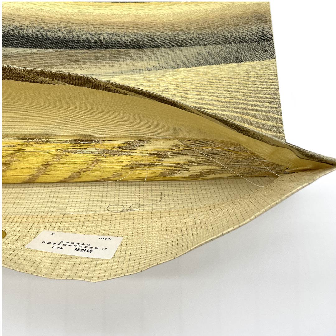 (Unmade) Fukuro Obi Straw Color Camel Silk Road Moon Obi Length 472cm Pure Silk NEW Rank Six-way Semi-formal Beige 1123009031425