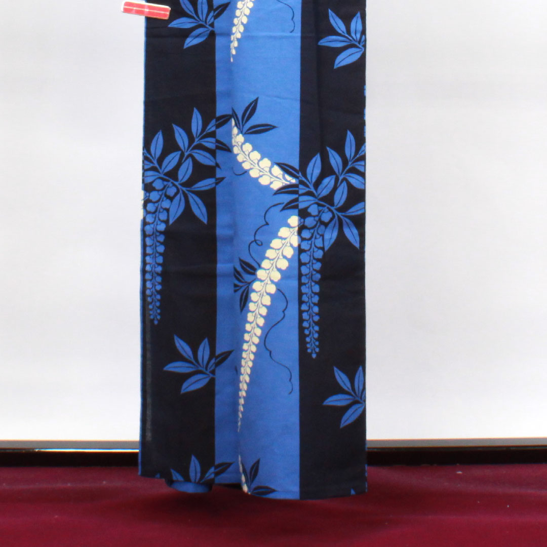 浴衣 しつけ糸付き 未使用品 鈴蘭 木綿 Sランク 単衣 身丈158.5cm 裄丈65cm グラデーション系 1118002912399