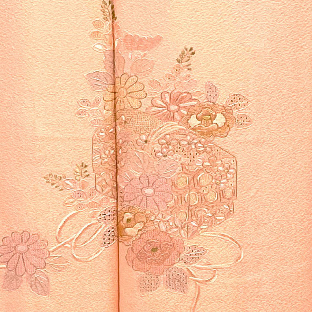 訪問着 袷 身丈155cm 裄丈62cm 刺繡 正絹 Sランク ピンク系 1112001242313