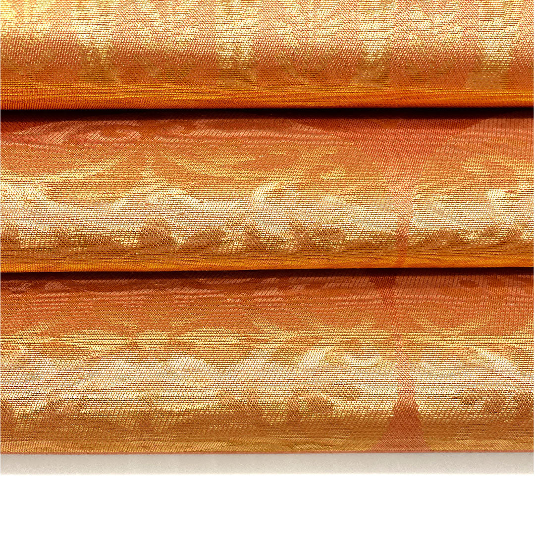 (未仕立)袋帯 古典柄 木原織物 帯丈428cm 正絹 Sランク 六通 セミフォーマル 朱系 1123002592316