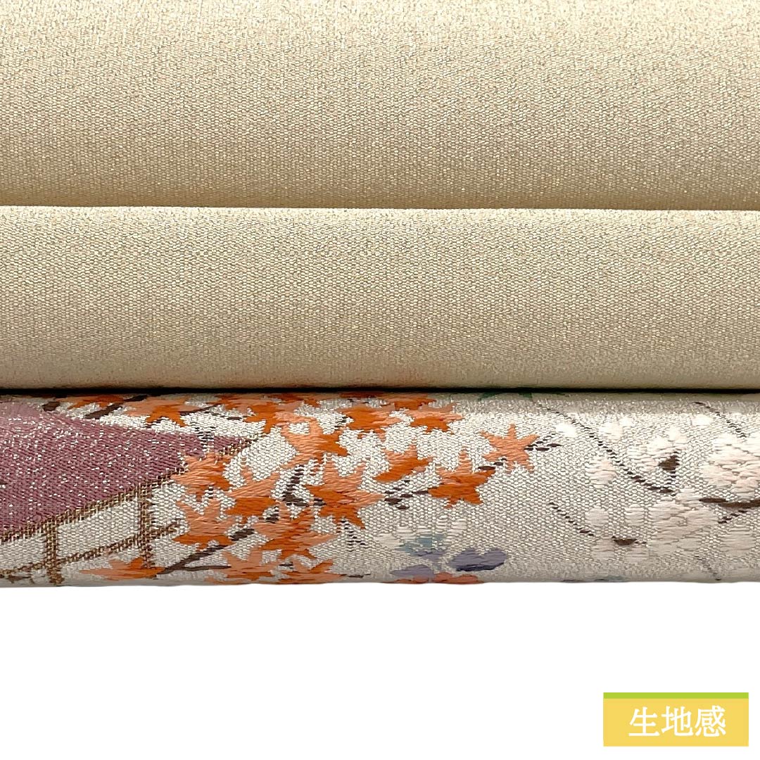 袋帯 正絹 Sランク 金色(きんいろ) 綴れ織 留袖用 結婚式 風景柄 帯丈430cm ポイント柄 フォーマル 金系 1123018482321