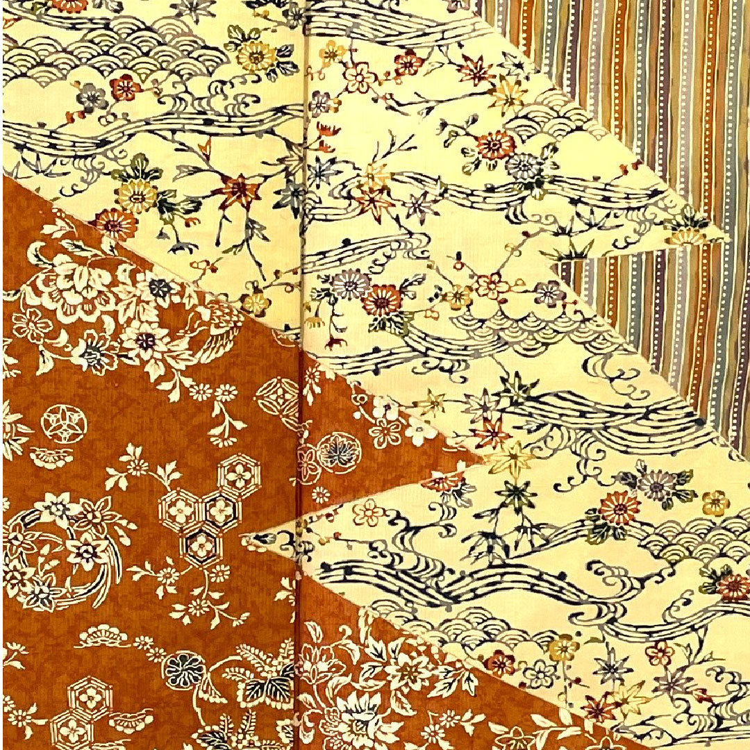 訪問着 袷 身丈159.5cm 裄丈66cm 作家物 型染 正絹 Sランク 茶系 1112000632314