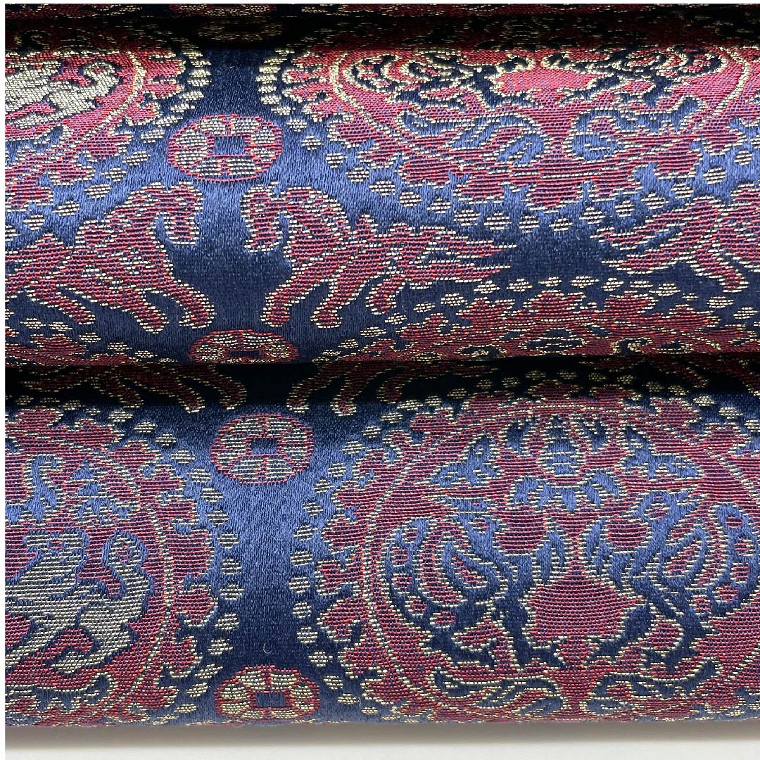 Nagoya obi, Korean indigo, Greek pattern, obi length 366cm, pure silk, A rank, six-way, casual, navy, 1124003673318, open style