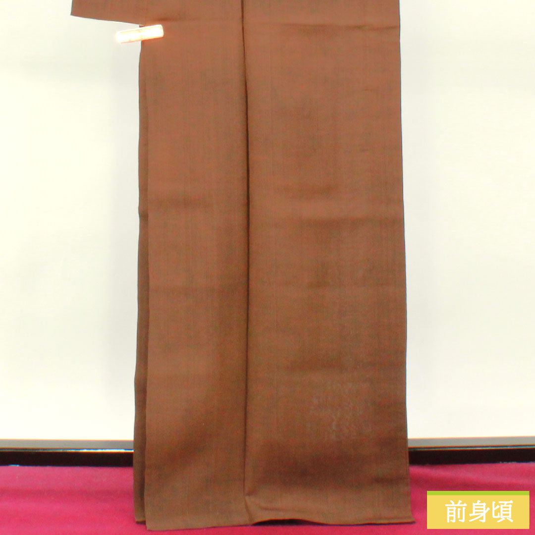 Summer pure silk pongee, length 170cm, sleeve length 65.5cm, persimmon color, plain pongee fabric, gauze, S rank, brown, 1132001882614