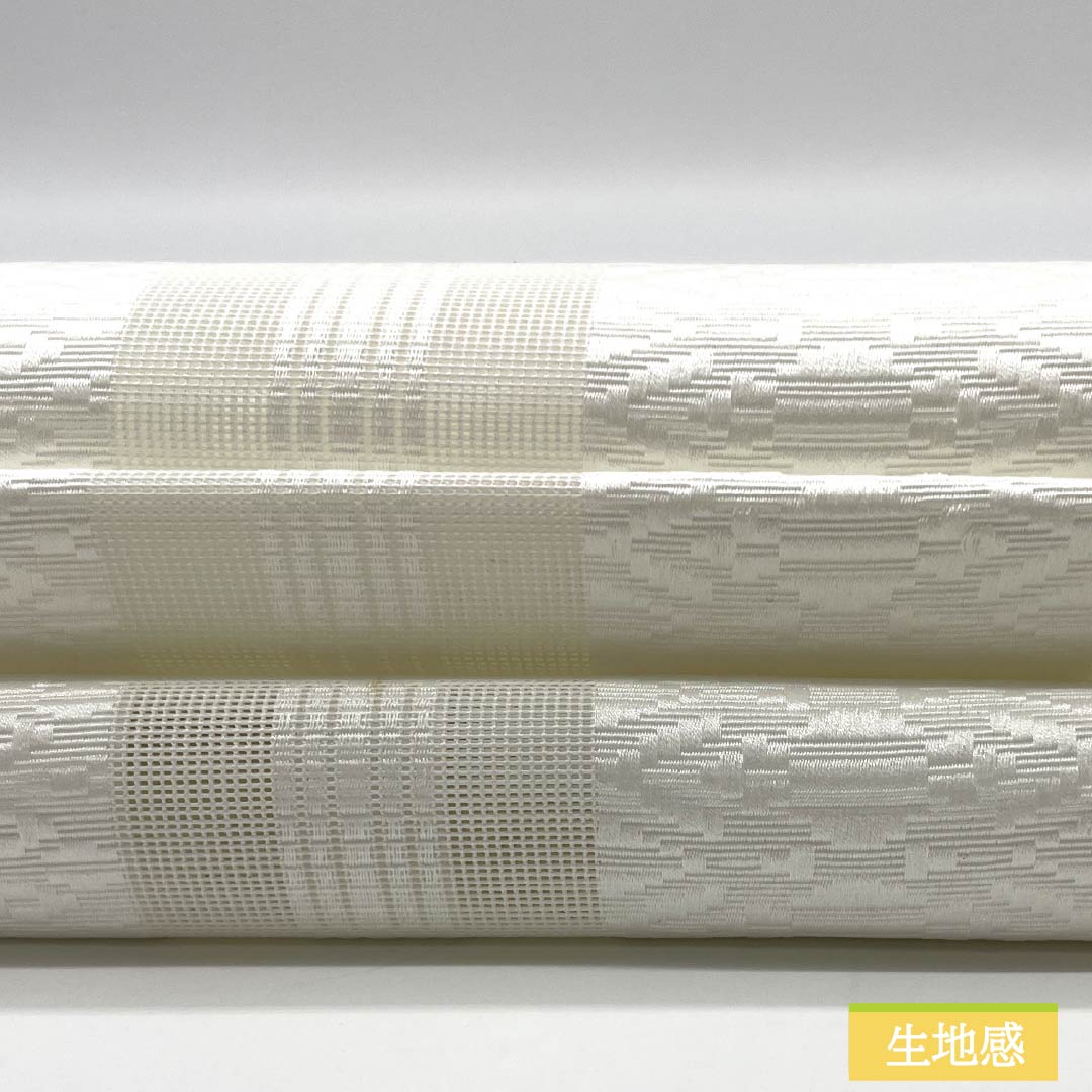 名古屋帯 ポリエステル 献上柄 夏帯 献上柄 帯丈371cm Sランク 全通 セミフォーマル 白系 1124008312311 名古屋仕立て