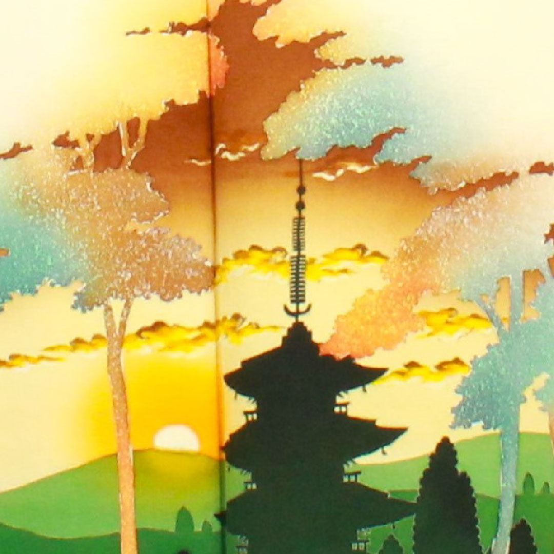 訪問着 袷 身丈152cm 裄丈60cm 砥粉色 風景模様 正絹 Aランク クリーム系 1112001873215