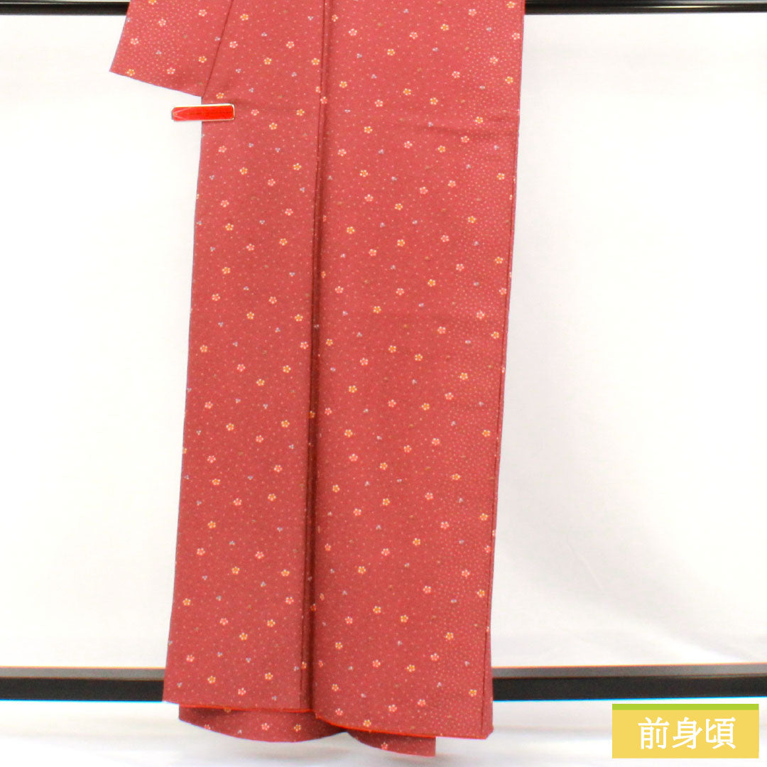 Komon (small pattern) polyester, S rank, length 160cm, sleeve length 67cm, lined, Shiinibiiro (dull shii-iro) color, washable, abstract pattern, red, 1115007582412