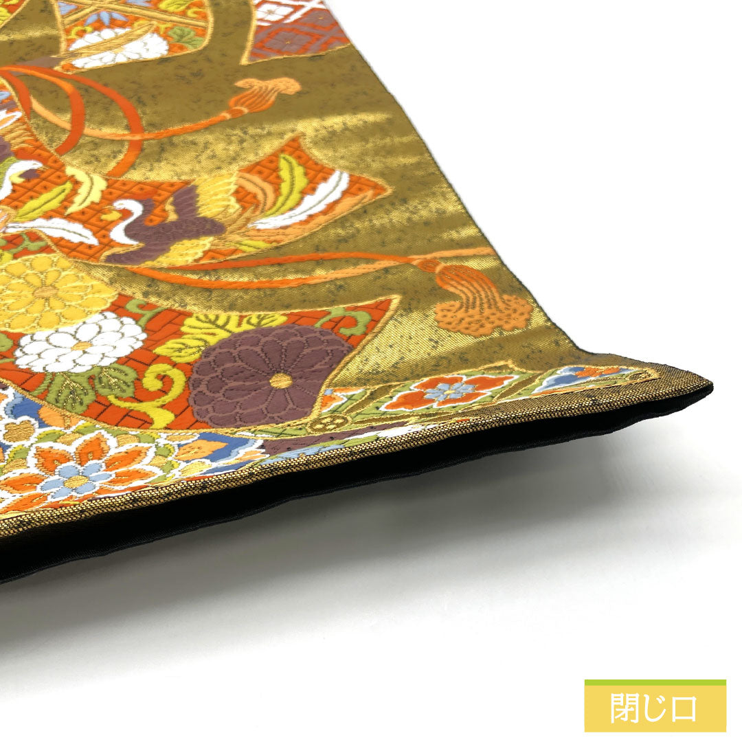 Formal Obi, S-Rank, Nishijin-ori Silk, with Gold-Tone Pattern, Gold-Tone Pattern, 446cm Long, Suitable for Tomesode and Furisode, 1123016282321