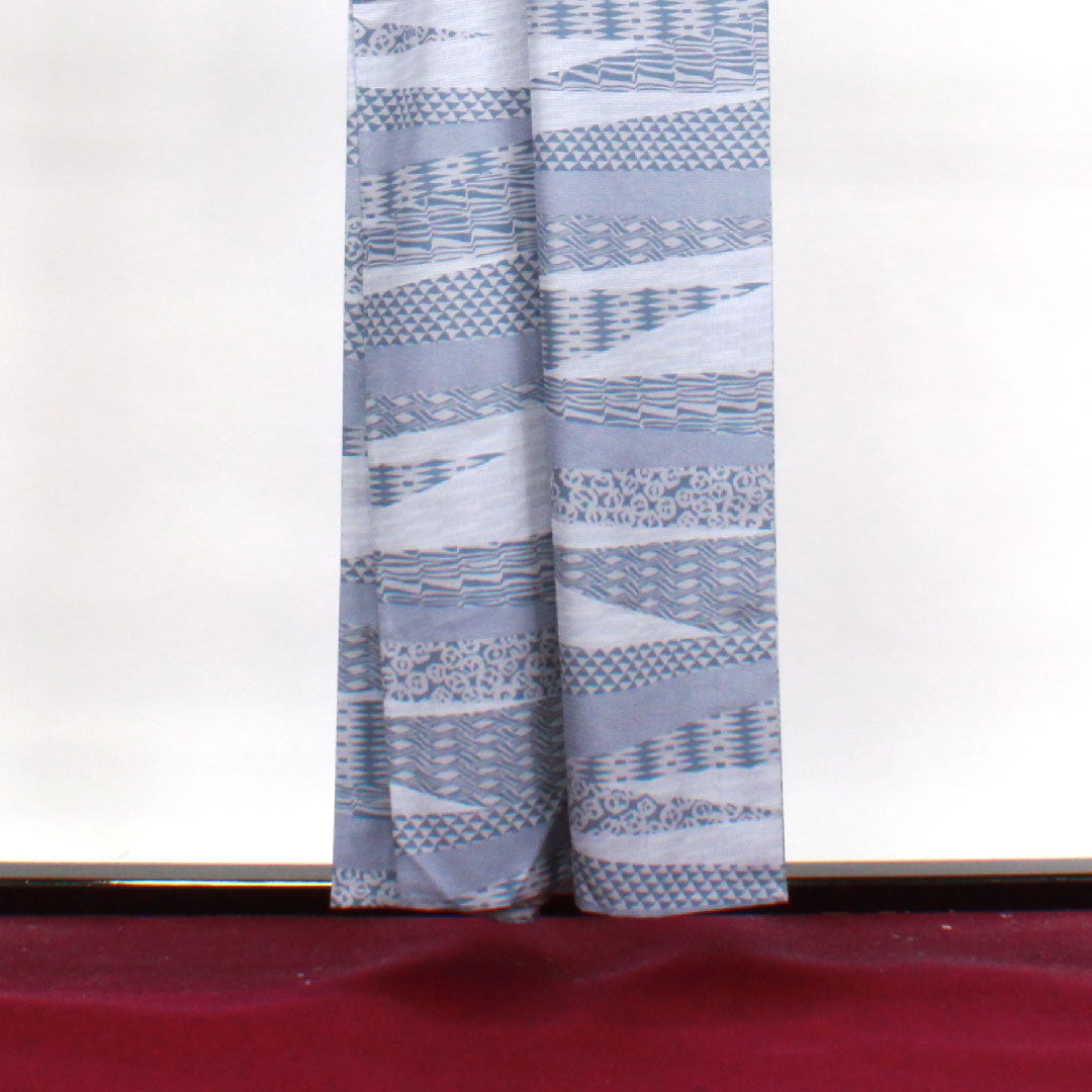 Summer kimono, polyester, komon, length 155.5cm, sleeve length 61.5cm, washable kimono, Edo komon, stencil dyeing, with basting thread, silk, A rank, gray, 1132000453322