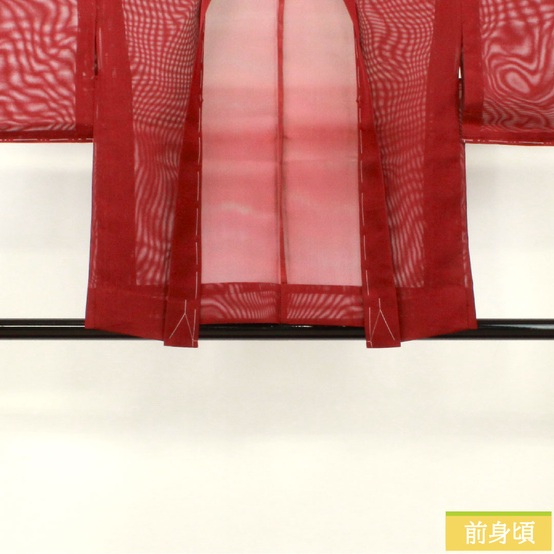 羽織 正絹 身丈76.5cm 裄丈60.5cm 臙脂色(えんじいろ) 夏物 しつけ糸付き 未使用品 Sランク 紗 赤系 1117001002912