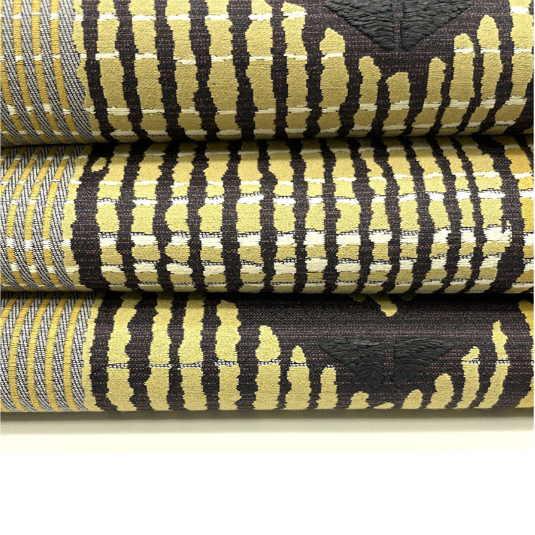 袋帯 幾何学模様 帯丈436cm 正絹 Sランク 六通 カジュアル グレー系 1123004312322