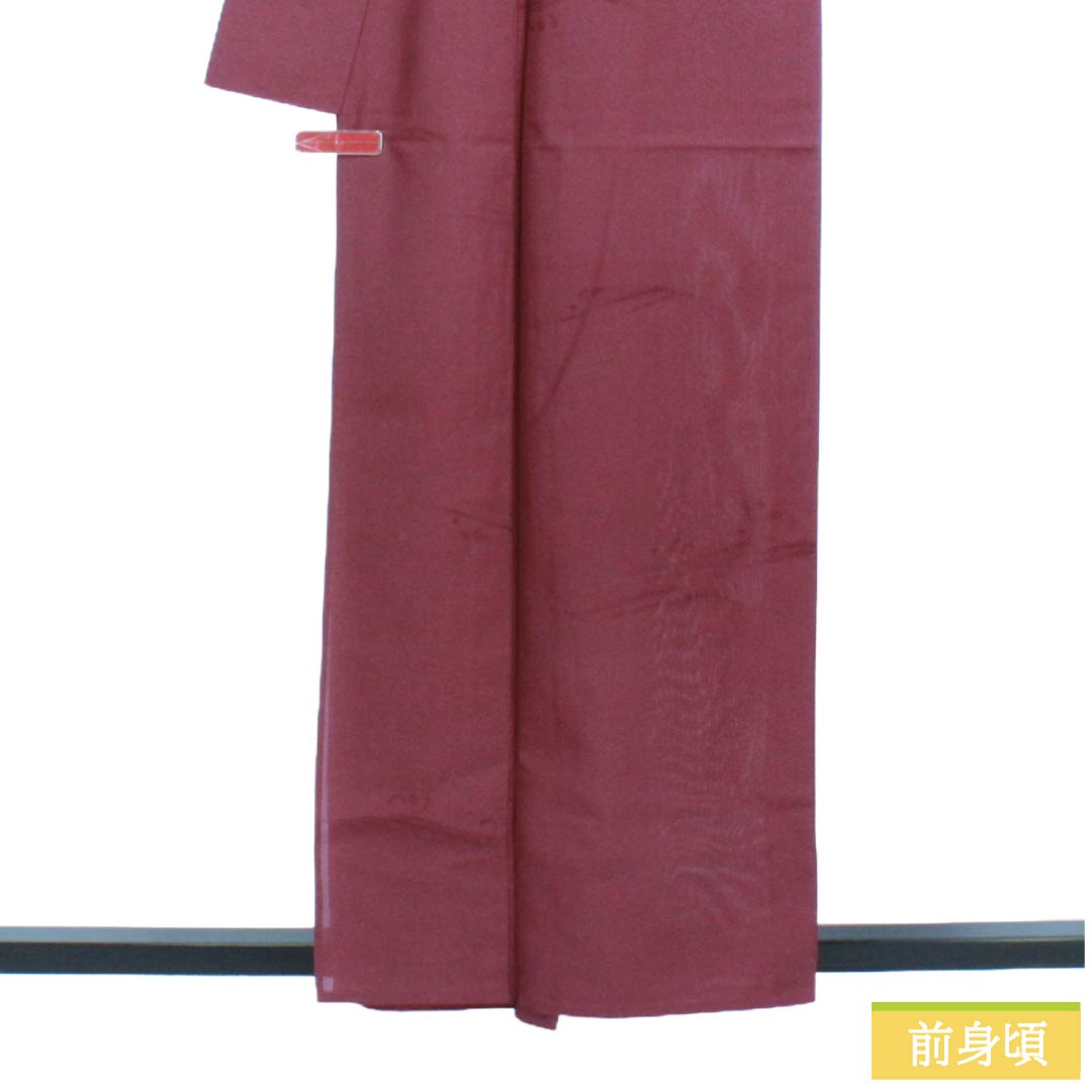 夏物 正絹 色無地 Bランク 身丈158cm 裄丈63.5cm 紅鶸色(べにひわいろ) 波 紗 紫系 1132004434320