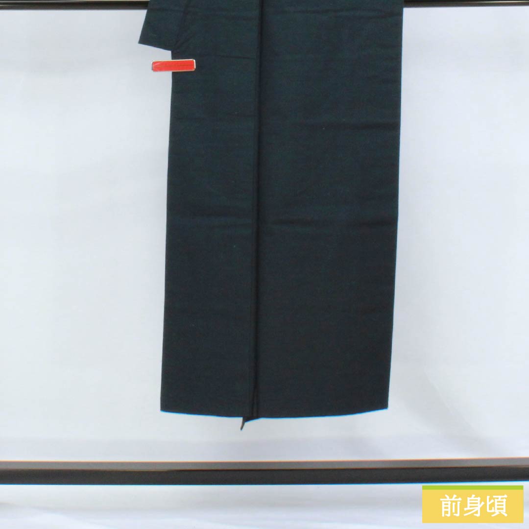 男物 正絹 Sランク 身丈144cm 裄丈69cm 鉄紺色(てつこんいろ) 紬地 袷 紺系 1119001252418