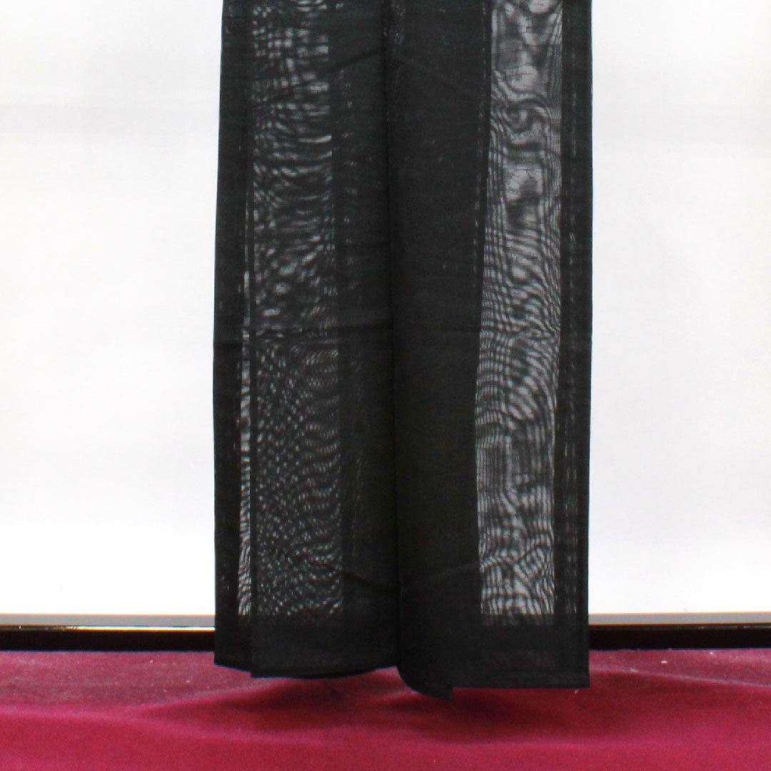 Summer item, pure silk, plain color, length 159cm, sleeve length 64.5cm, landscape pattern, gauze, S rank, black, 1132001292310