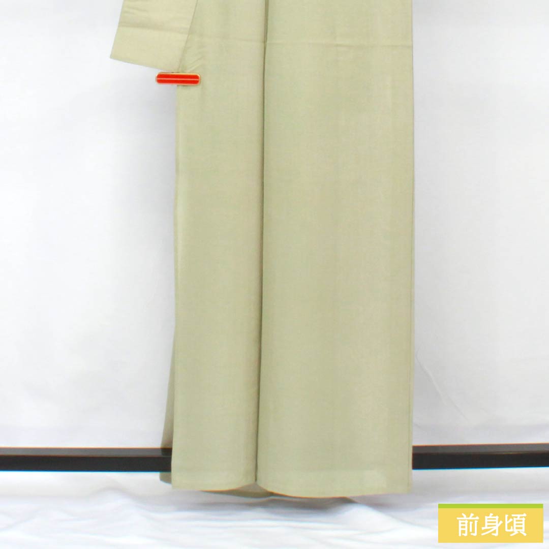 Summer pure silk komon, length 160.5cm, sleeve length 63cm, Longquan celadon glaze color (Longquan Chin Two-You Color), Edo komon, shark komon, sewn crest, silk, S rank, green, 1132002082419