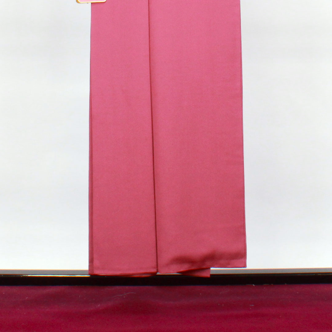 色無地 ポリエステル 梅紫色 洗える着物 素無地 下り藤に橘 身丈152cm 裄丈65.5cm 袷 Aランク 紫系 1114000793220