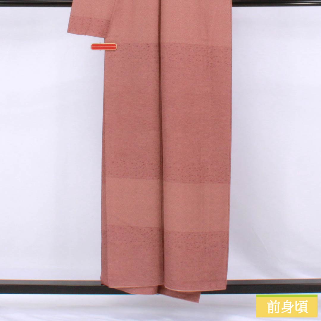 小紋 正絹 Sランク 身丈154.5cm 裄丈63cm 袷 紅海老茶色(べにえびちゃいろ) 江戸小紋 茶系 1115007272214