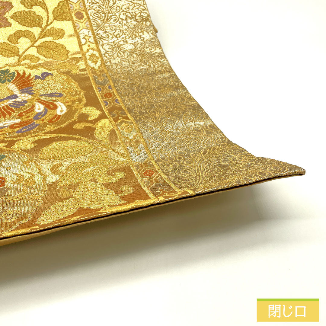 袋帯 正絹 Aランク 慶長柄 西陣織 帯丈422cm 六通 フォーマル 金系 1123016723321