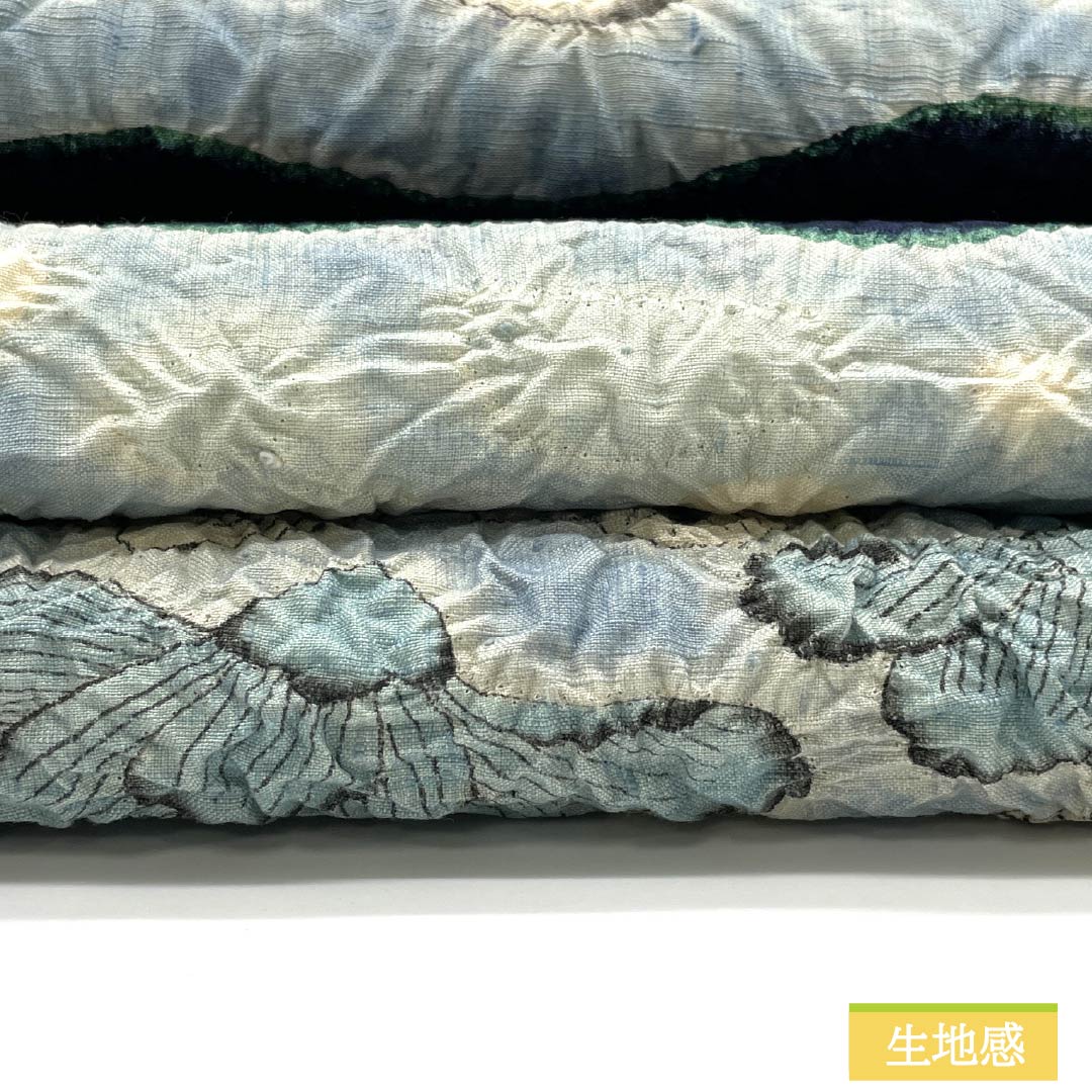 Nagoya obi, white and deep blue, tie-dyed, by an artist, Tsujigahana, obi length 360cm, pure silk, rank S, point pattern, casual, light blue, 1124007032324, open style