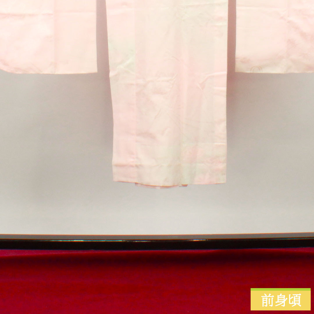 長襦袢 ポリエステル 身丈137.5cm 裄丈64cm 単衣 振袖用 ボカシ染 洗える着物 Sランク ピンク系 1129000622513