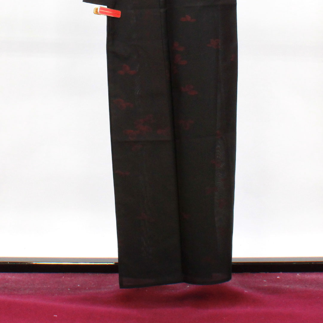 Summer item, pure silk, plain color, length 158cm, sleeve length 62.5cm, abstract pattern, gauze, S rank, red, 1132001192312