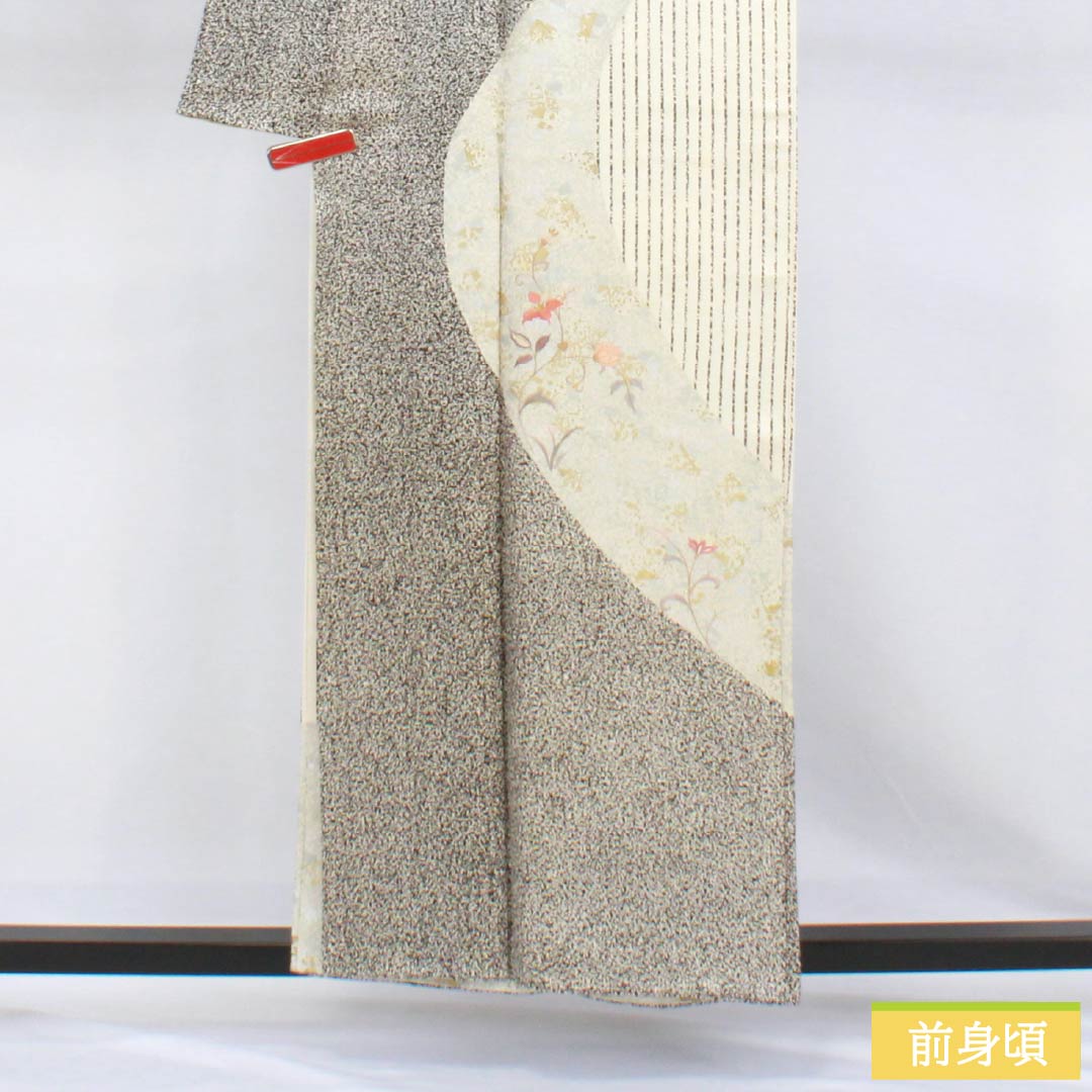 Homongi Silk S-rank Awase Length 157cm Yuki 64.5cm Off-white Tataki Dye Suzhou Embroidery Floral Pearl Tone Processing White System 1112007752311