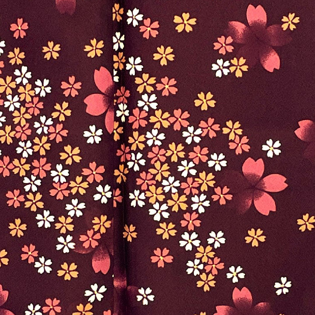 Small pattern, Length 166cm, Sleeve length 68cm, Awase, Cherry blossom pattern, Washable kimono, Polyester, S rank, Purple, 1115000842420