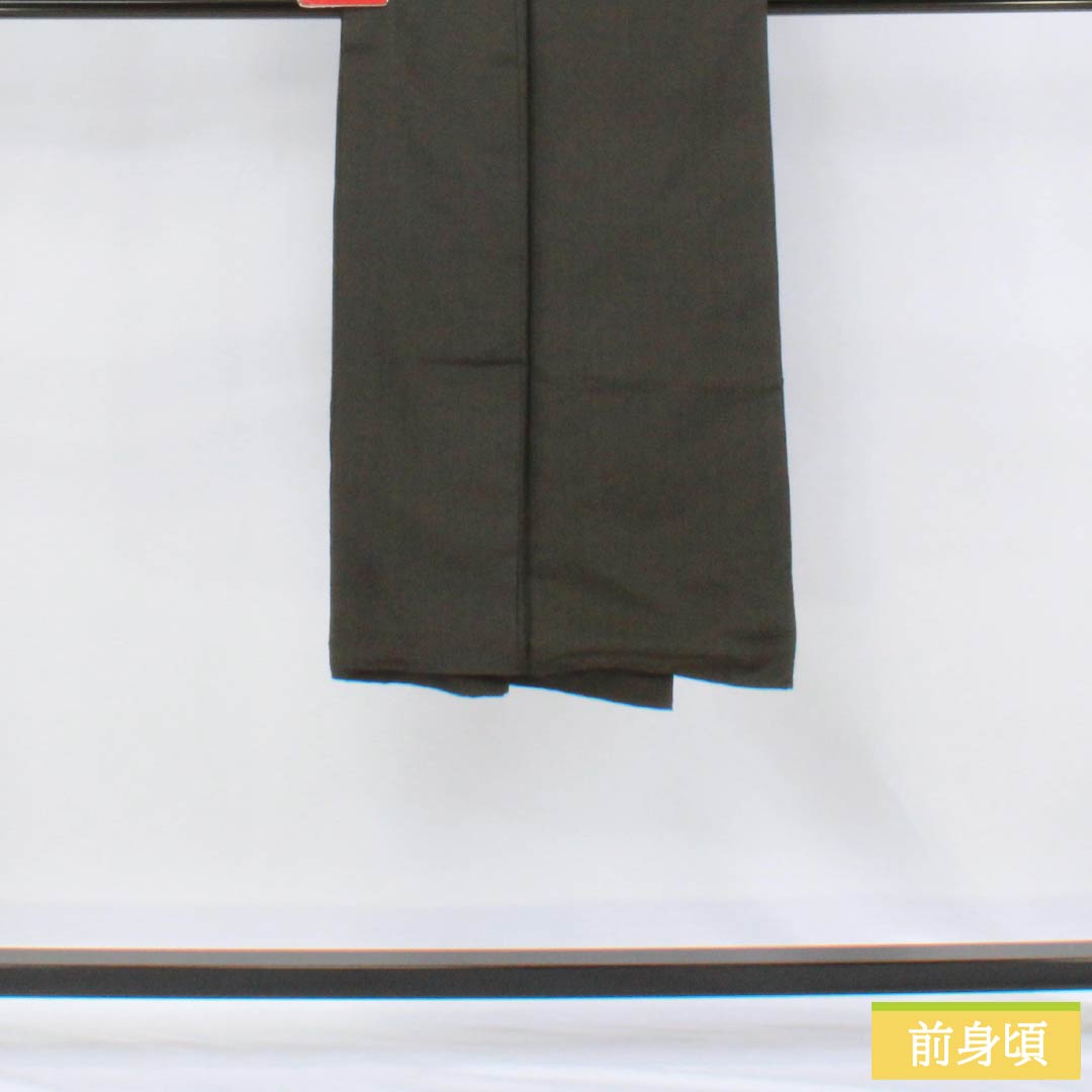 男物 正絹 Sランク 身丈128.5cm 裄丈62.5cm 薄黒色(うすぐろいろ) 紬地 袷 グレー系 1119001112222