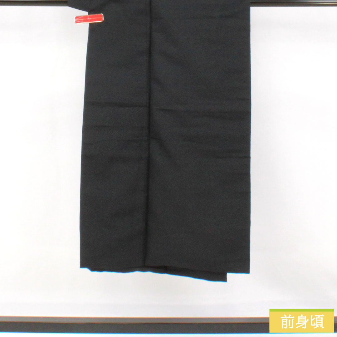 Men's silk S-rank kimono, length 140cm, sleeve length 69cm, plain tsumugi fabric, lined, navy blue, product number 1119001822418
