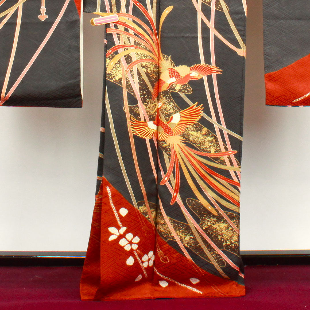 振袖 身丈167cm 裄丈69cm 袷 京友禅 鳳凰 正絹 Sランク グラデーション系 1113001532599