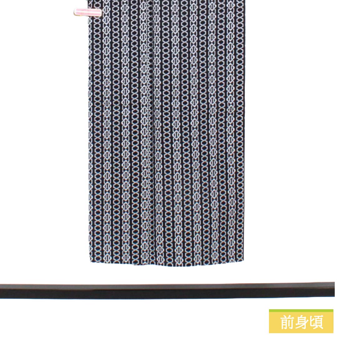 メンズ浴衣 木綿 Sランク 身丈146cm 裄丈71.5cm 濃紺色(のうこんいろ) 吉原つなぎ 単衣 紺系 1138000902418