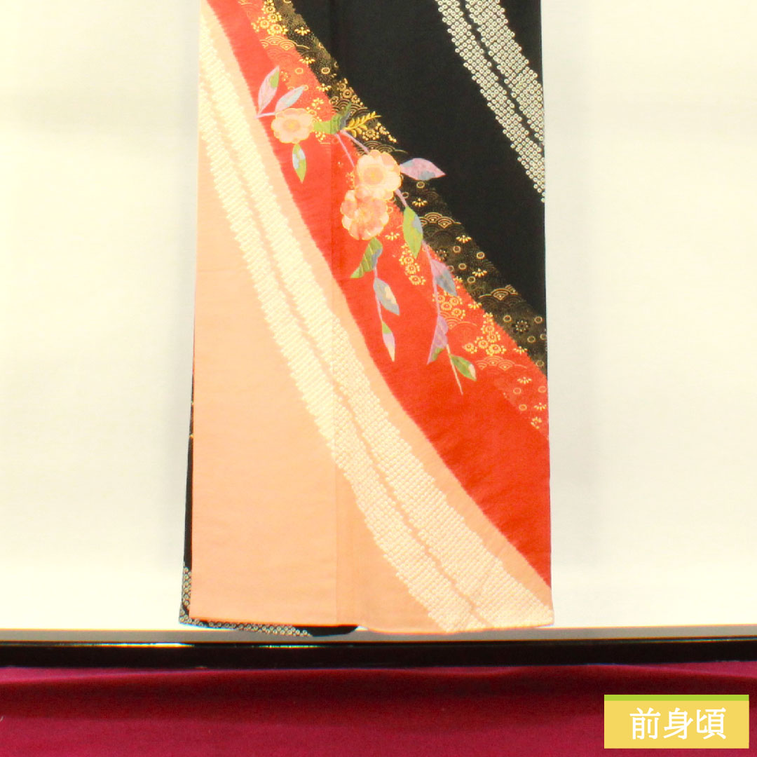 訪問着 正絹 袷 身丈153cm 裄丈62.5cm 部分絞り 吉祥文様 Aランク グラデーション系 1112003653299