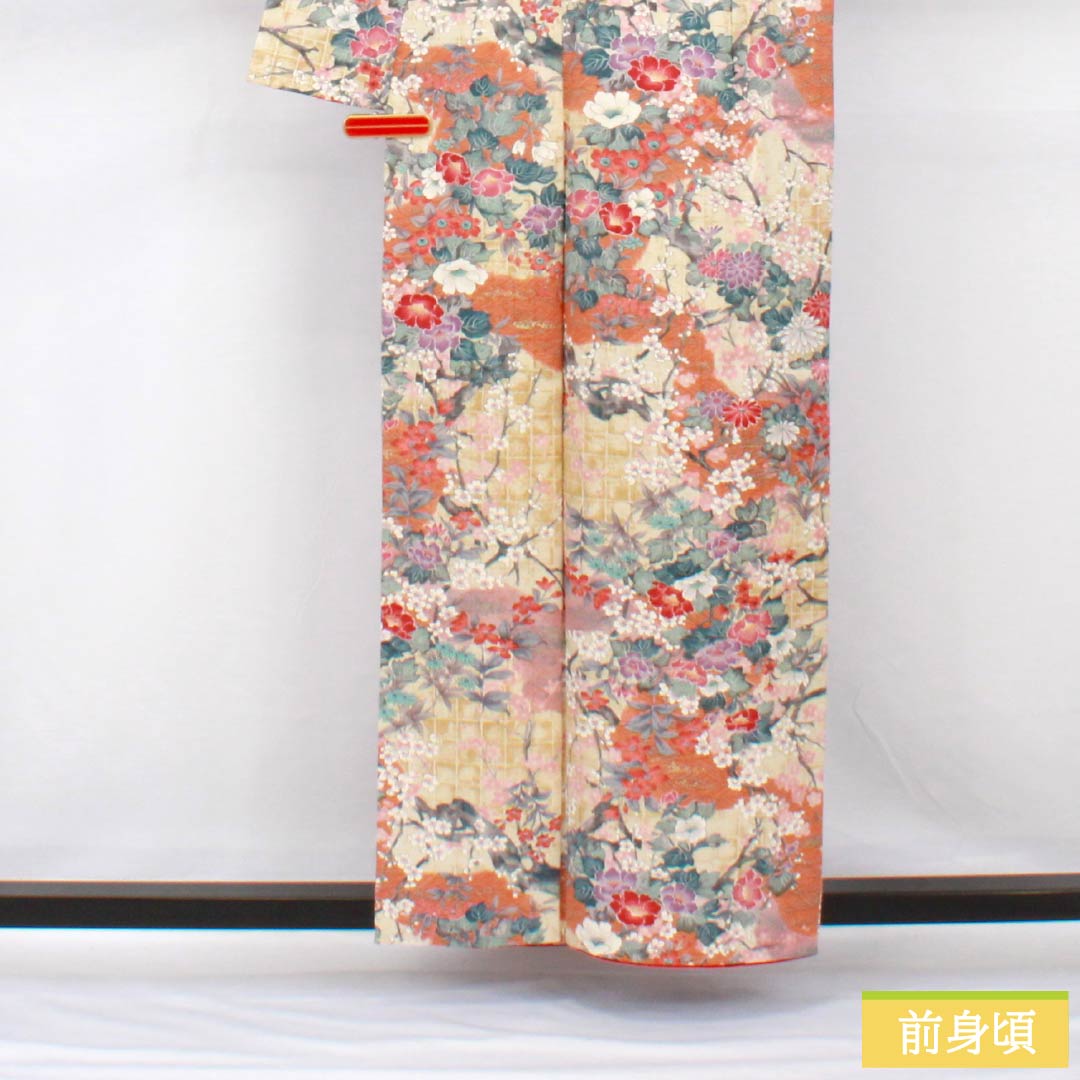 Komon, pure silk, length 159cm, sleeve length 62.5cm, lined, Kyo-Yuzen, classic pattern, S rank, gradation style, 1115005382399