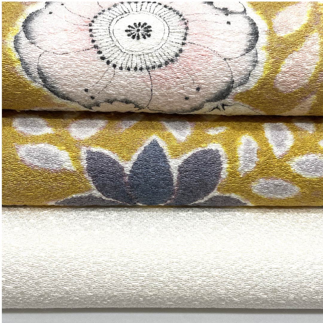 名古屋帯 素色 辻ヶ花模様 古典柄 帯丈378cm 正絹 Sランク ポイント柄 セミフォーマル 白系 1124005042311 名古屋仕立て