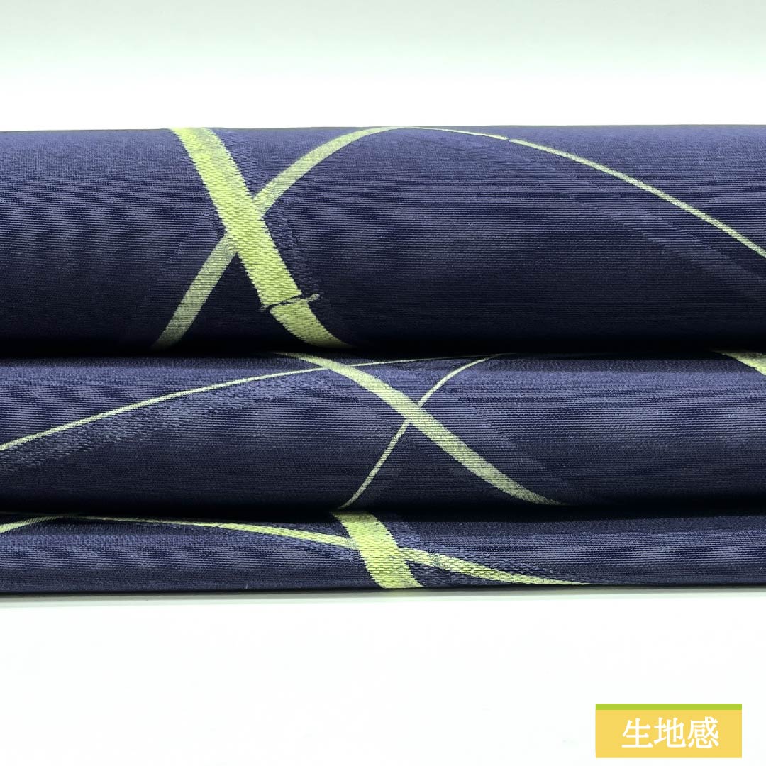 名古屋帯 紺色(こんいろ) 染め帯 竹 帯丈349cm 正絹 Sランク 全通 カジュアル 紺系 1124008112318 名古屋仕立て