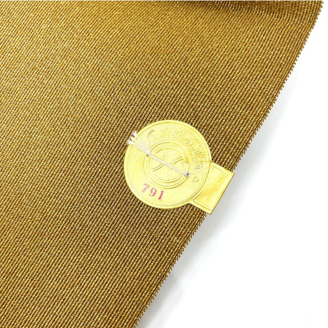 (未仕立)名古屋帯 松葉丸紋 帯丈368cm 正絹 NEWランク 六通 セミフォーマル 黄系 1124001281323