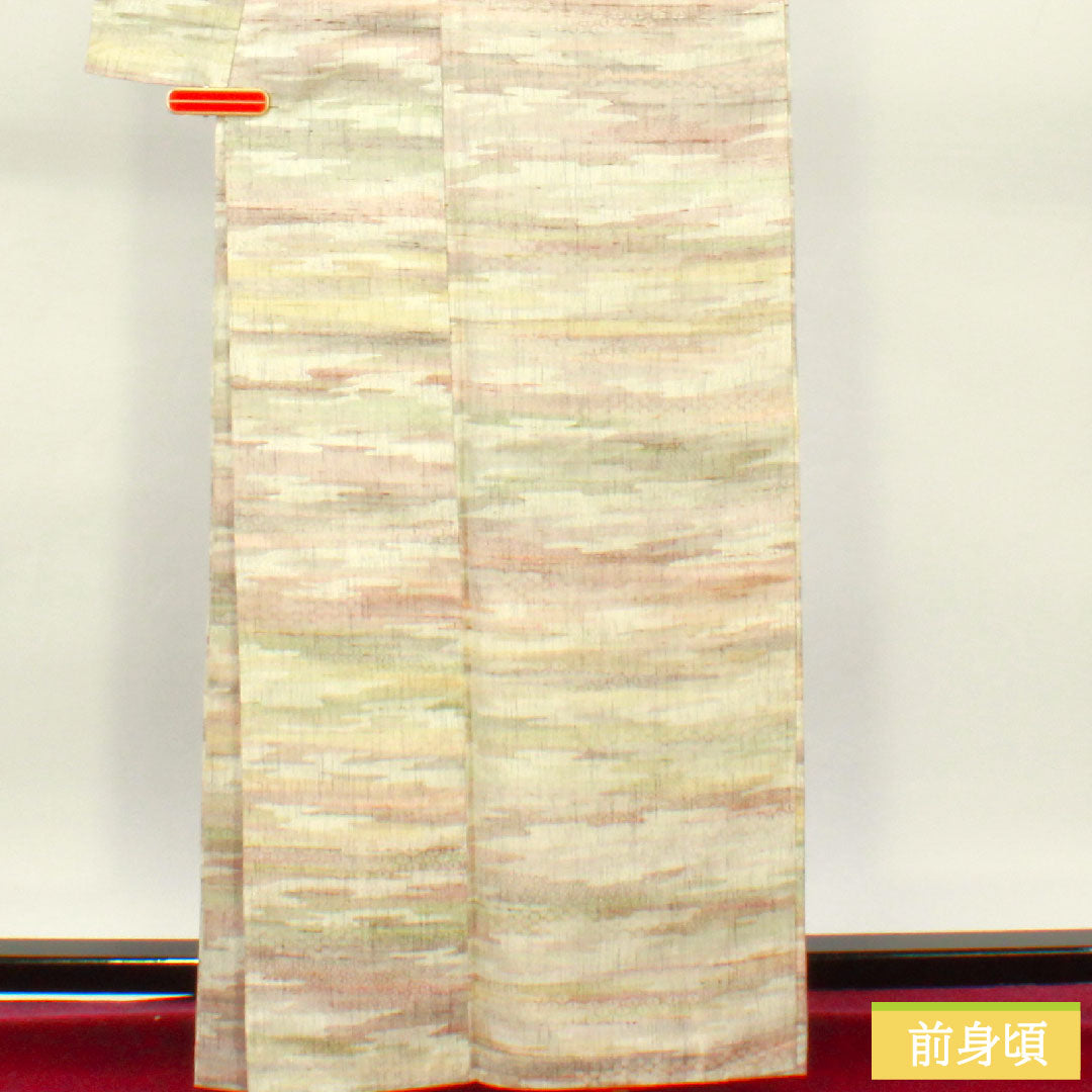 紬 正絹 身丈164cm 裄丈64cm ボカシ模様 Aランク 袷 グラデーション系 1116003583499